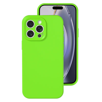 For iPhone 16 Pro Precise Hole Liquid Silicone Jelly Color Full Coverage Phone Case(Fluorescent Green) - iPhone 16 Pro Cases by buy2fix | Online Shopping UK | buy2fix