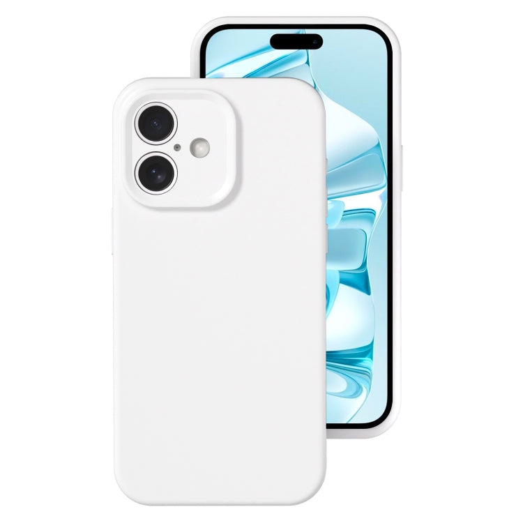 For iPhone 16 Plus Precise Hole Liquid Silicone Jelly Color Full Coverage Phone Case(White) - iPhone 16 Plus Cases by buy2fix | Online Shopping UK | buy2fix