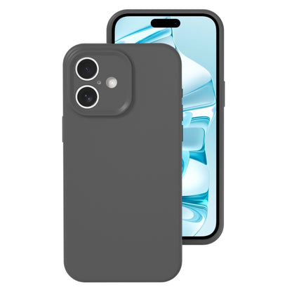 For iPhone 16 Plus Precise Hole Liquid Silicone Jelly Color Full Coverage Phone Case(Carbon Gray) - iPhone 16 Plus Cases by buy2fix | Online Shopping UK | buy2fix