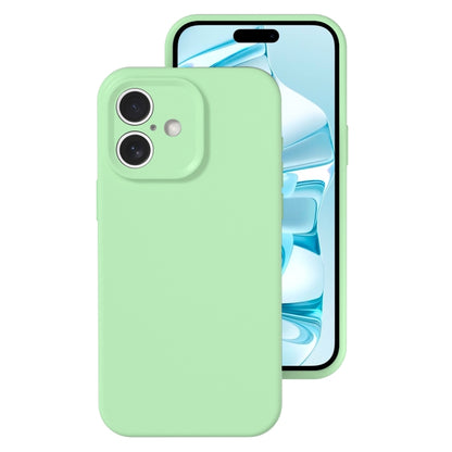 For iPhone 16 Plus Precise Hole Liquid Silicone Jelly Color Full Coverage Phone Case(Mint Green) - iPhone 16 Plus Cases by buy2fix | Online Shopping UK | buy2fix