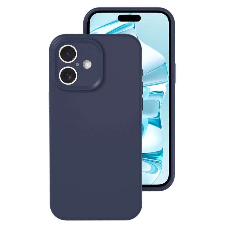 For iPhone 16 Plus Precise Hole Liquid Silicone Jelly Color Full Coverage Phone Case(Midnight Blue) - iPhone 16 Plus Cases by buy2fix | Online Shopping UK | buy2fix