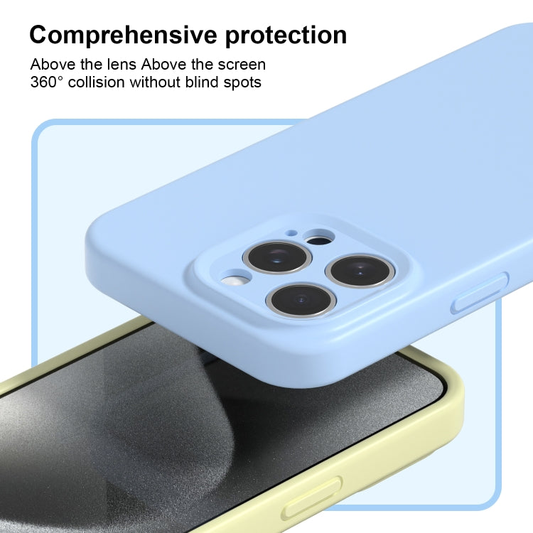 For iPhone 16 Pro Max Precise Hole Liquid Silicone Jelly Color Full Coverage Phone Case(Glacier Blue) - iPhone 16 Pro Max Cases by buy2fix | Online Shopping UK | buy2fix