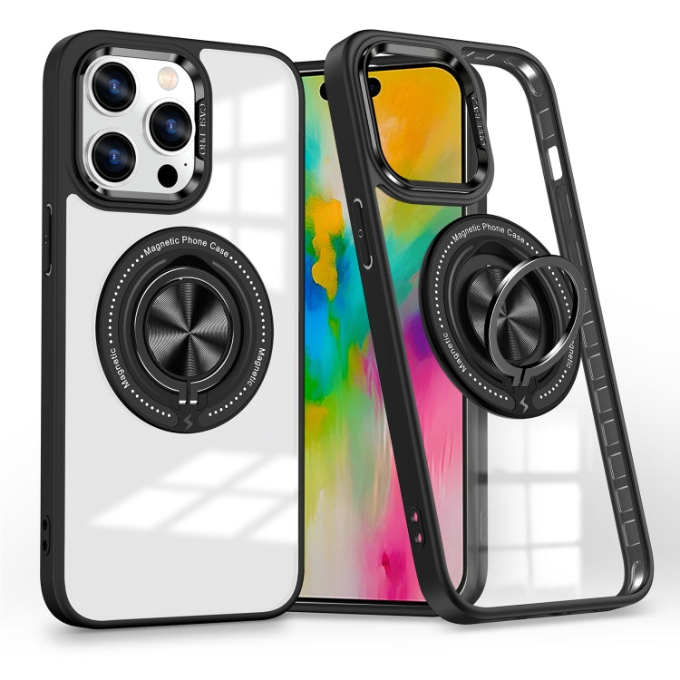 For iPhone 16 Pro Max Magnetic Rotating Ring Holder Phone Case(Black) - iPhone 16 Pro Max Cases by buy2fix | Online Shopping UK | buy2fix