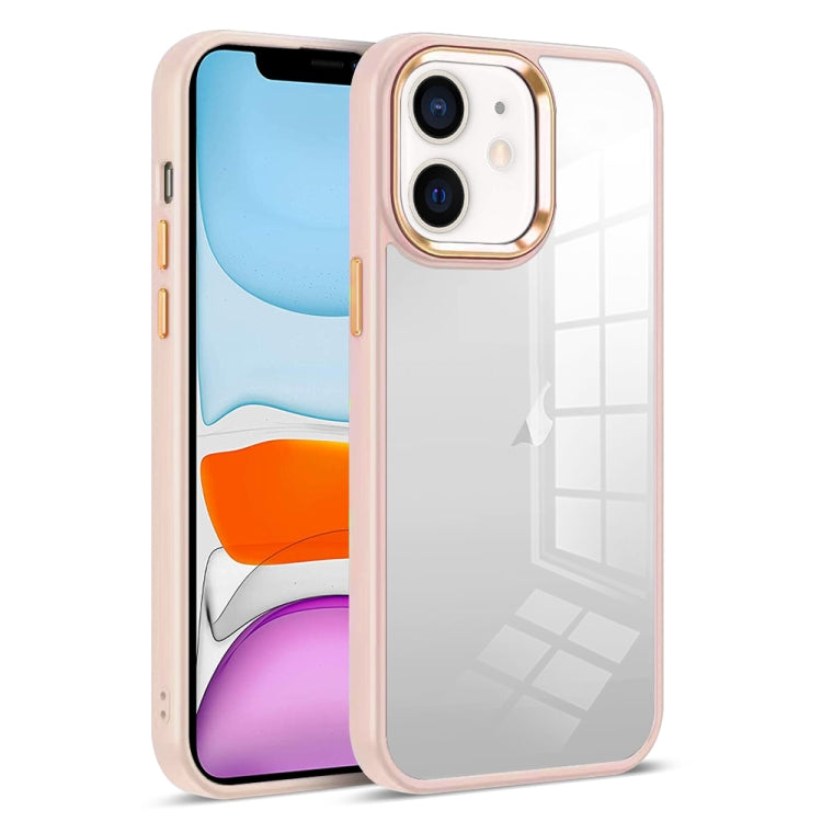 For iPhone 11 Colorful Armor Transparent Phone Case(Pink) by buy2fix