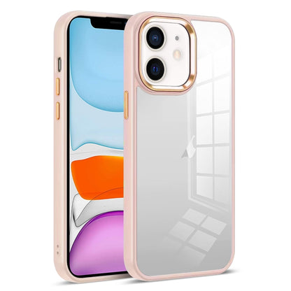 For iPhone 11 Colorful Armor Transparent Phone Case(Pink) by buy2fix