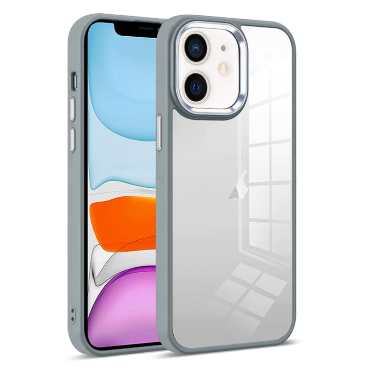 For iPhone 11 Colorful Armor Transparent Phone Case(Grey) by buy2fix