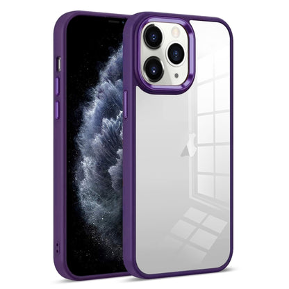 For iPhone 11 Pro Colorful Armor Transparent Phone Case(Purple) by buy2fix