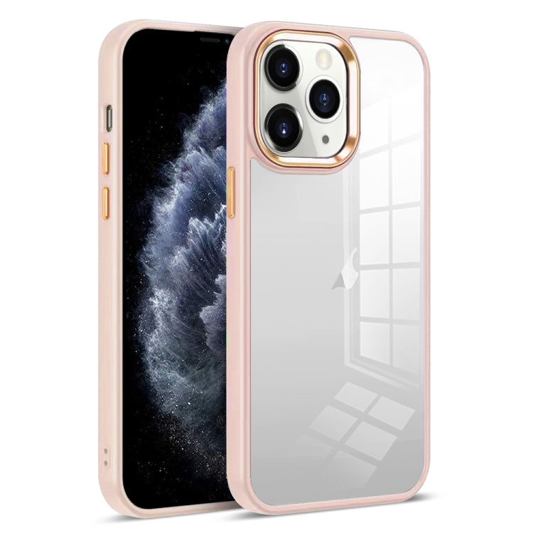 For iPhone 11 Pro Max Colorful Armor Transparent Phone Case(Pink) by buy2fix
