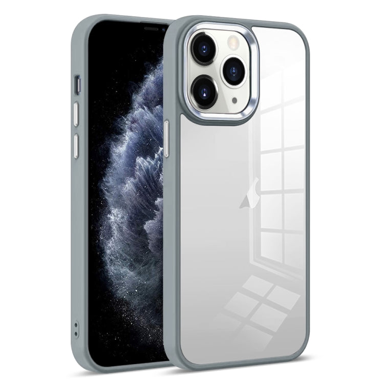 For iPhone 11 Pro Max Colorful Armor Transparent Phone Case(Grey) by buy2fix