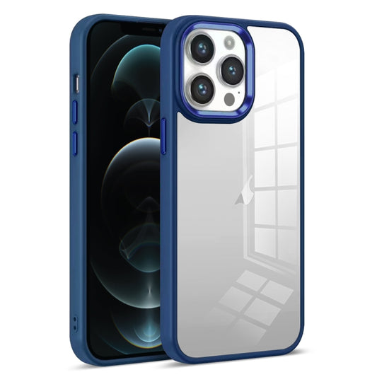 For iPhone 12 Pro Colorful Armor Transparent Phone Case(Blue) by buy2fix