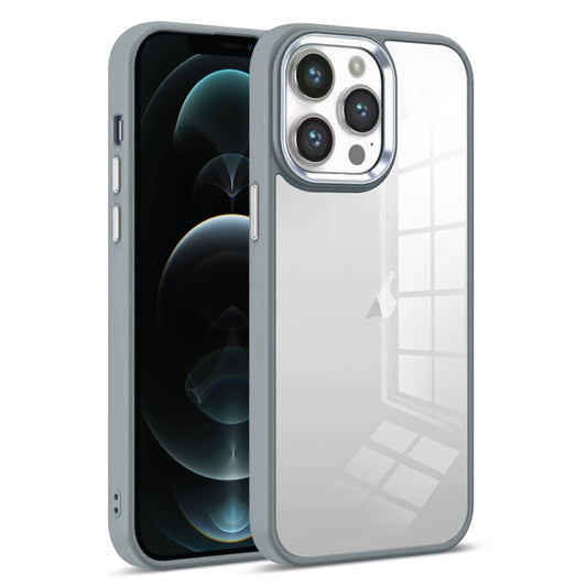 For iPhone 12 Pro Max Colorful Armor Transparent Phone Case(Grey) by buy2fix