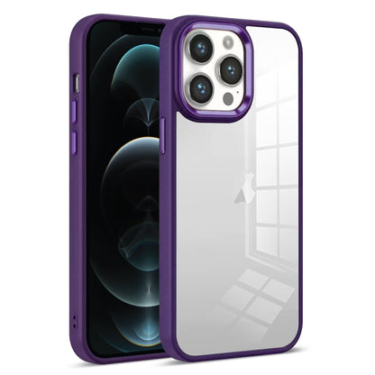 For iPhone 12 Pro Max Colorful Armor Transparent Phone Case(Purple) by buy2fix