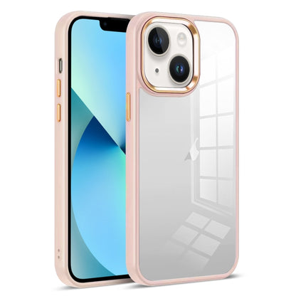 For iPhone 13 Colorful Armor Transparent Phone Case(Pink) by buy2fix