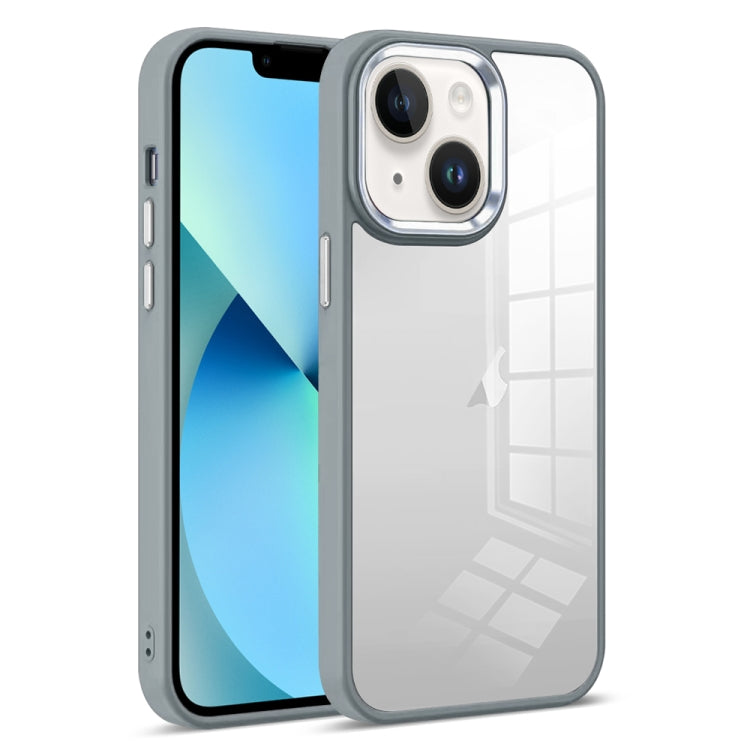 For iPhone 13 Colorful Armor Transparent Phone Case(Grey) by buy2fix