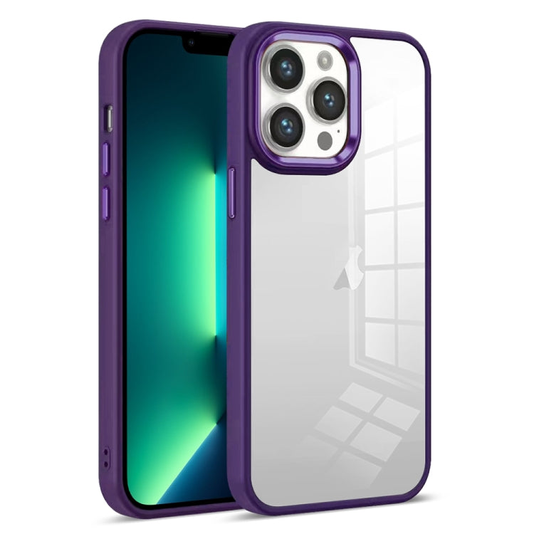 For iPhone 13 Pro Colorful Armor Transparent Phone Case(Purple) by buy2fix