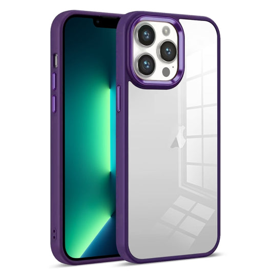 For iPhone 13 Pro Colorful Armor Transparent Phone Case(Purple) by buy2fix