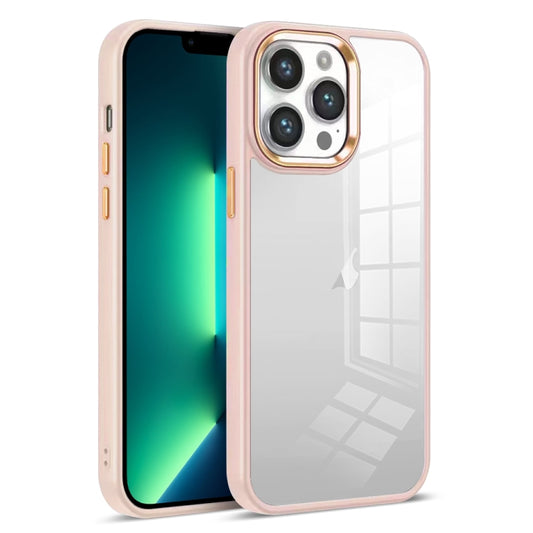 For iPhone 13 Pro Max Colorful Armor Transparent Phone Case(Pink) by buy2fix