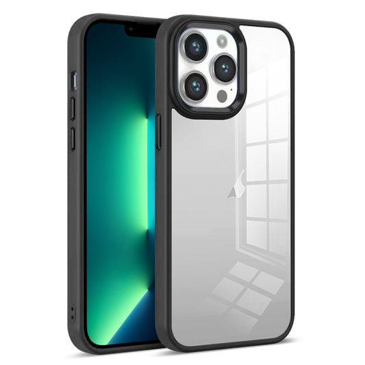 For iPhone 13 Pro Max Colorful Armor Transparent Phone Case(Black) by buy2fix