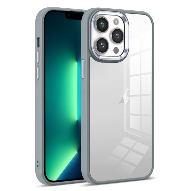 For iPhone 13 Pro Max Colorful Armor Transparent Phone Case(Grey) by buy2fix