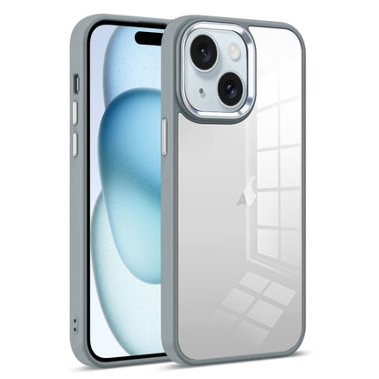 For iPhone 15 Plus Colorful Armor Transparent Phone Case(Grey) by buy2fix