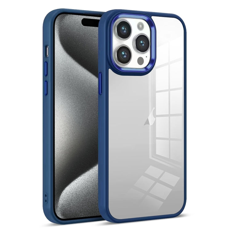 For iPhone 15 Pro Colorful Armor Transparent Phone Case(Blue) by buy2fix