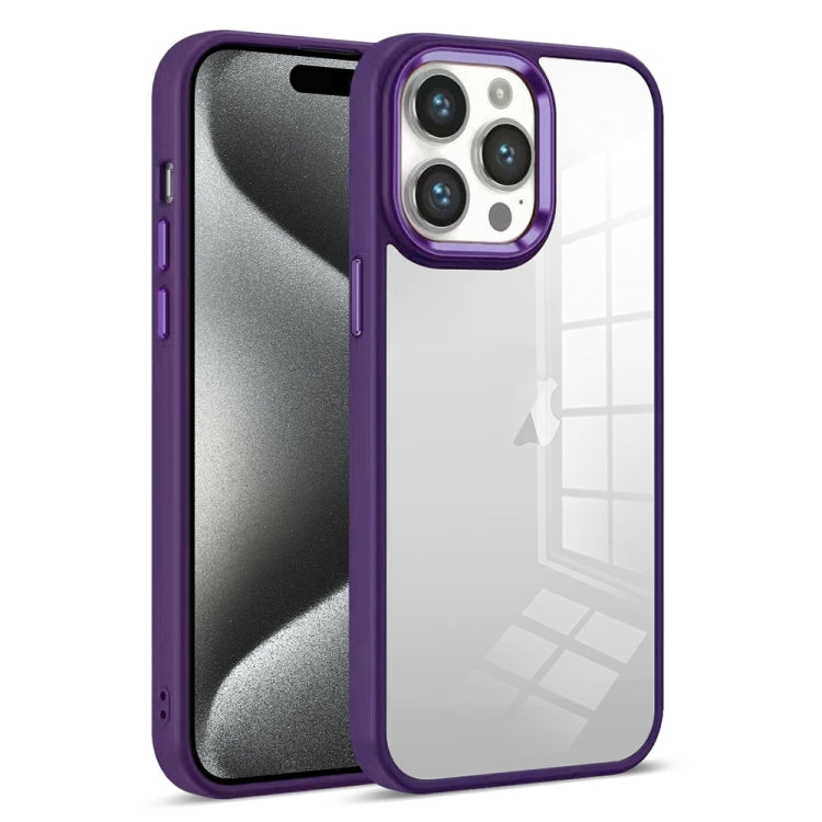For iPhone 15 Pro Colorful Armor Transparent Phone Case(Purple) by buy2fix