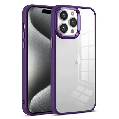 For iPhone 15 Pro Colorful Armor Transparent Phone Case(Purple) by buy2fix