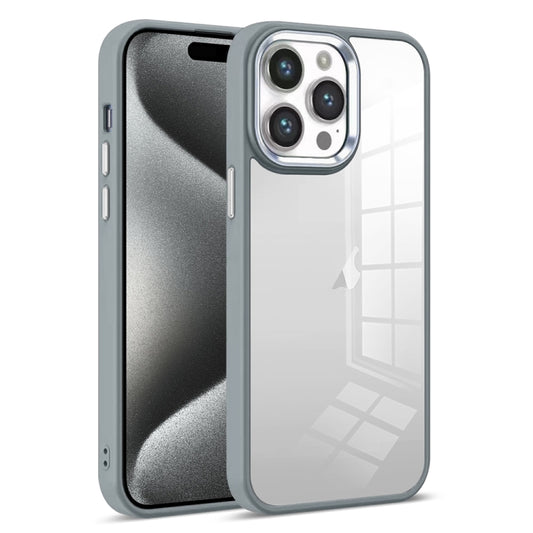 For iPhone 15 Pro Max Colorful Armor Transparent Phone Case(Grey) by buy2fix