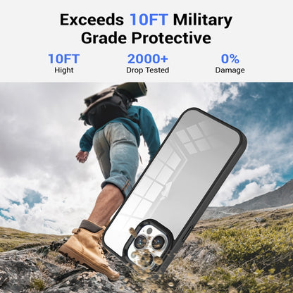 For iPhone 15 Plus Colorful Armor Transparent Phone Case(Black) by buy2fix