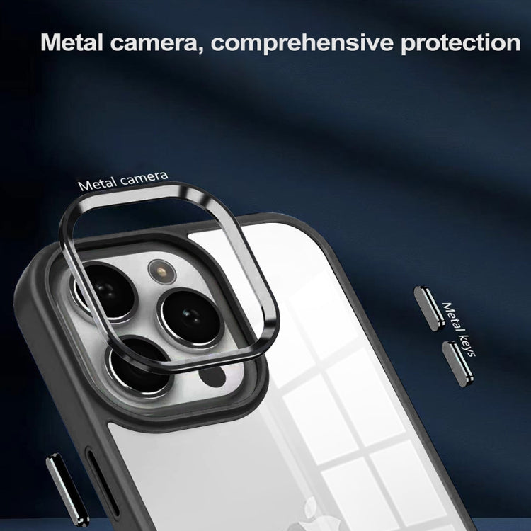 For iPhone 14 Plus Colorful Armor Transparent Phone Case(Grey) by buy2fix