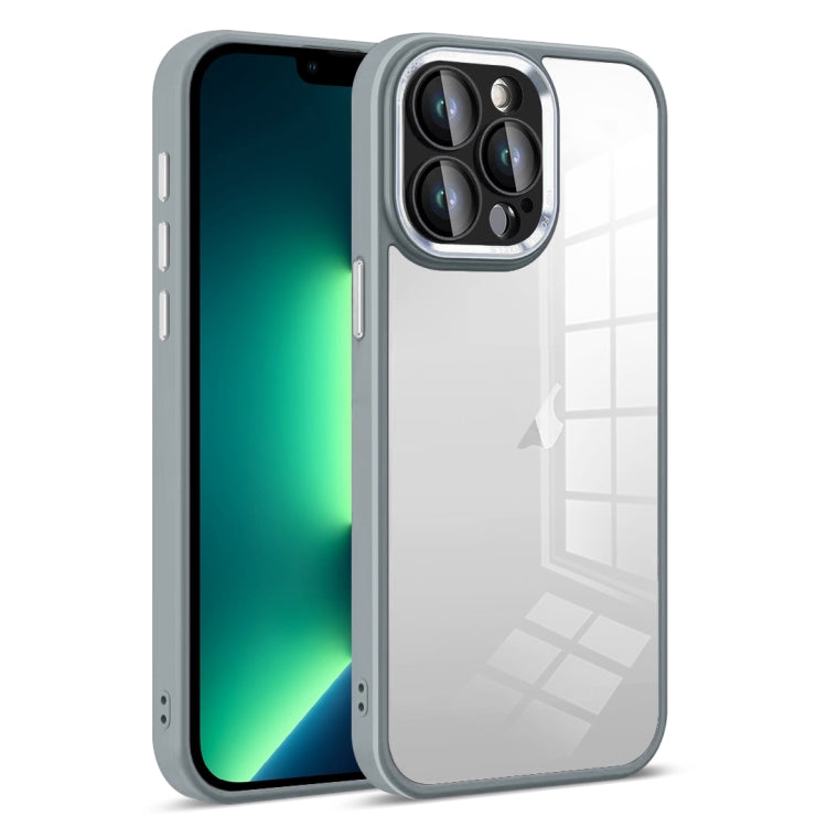For iPhone 13 Pro Max Colorful Armor Lens Film Transparent Phone Case(Grey) by buy2fix