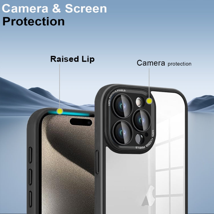 For iPhone 15 Plus Colorful Armor Lens Film Transparent Phone Case(Grey) by buy2fix