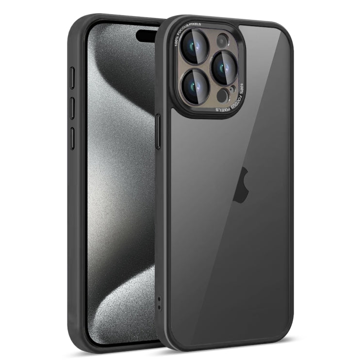 For iPhone 15 Pro Colorful Armor Lens Film Translucent Phone Case(Black) by buy2fix