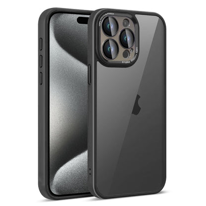 For iPhone 15 Pro Colorful Armor Lens Film Translucent Phone Case(Black) by buy2fix