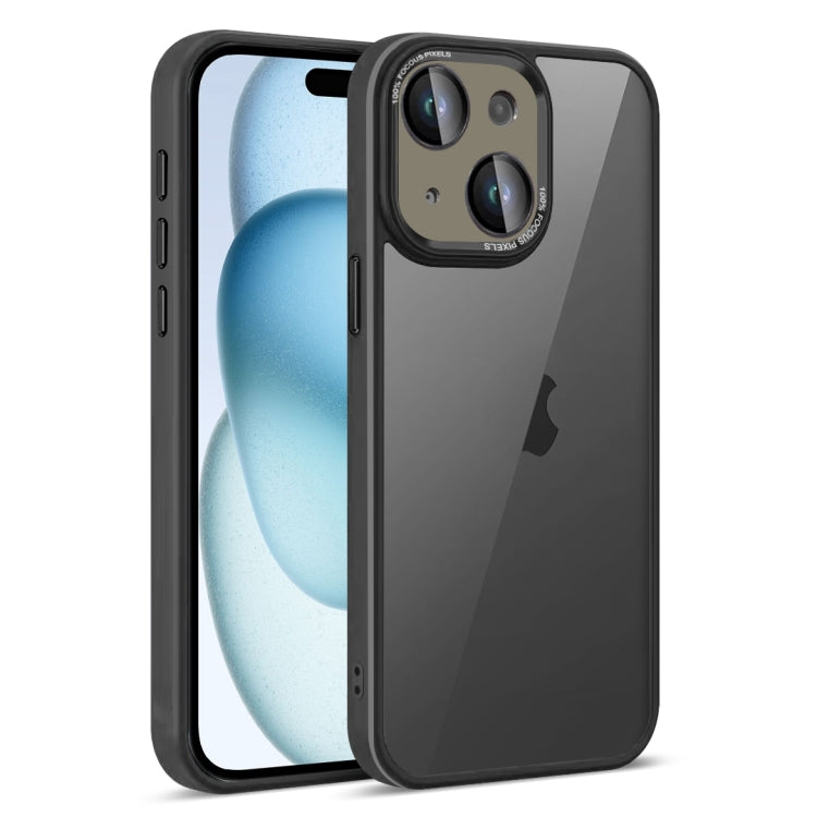 For iPhone 15 Plus Colorful Armor Lens Film Translucent Phone Case(Black) by buy2fix
