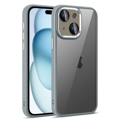 For iPhone 15 Plus Colorful Armor Lens Film Translucent Phone Case(Grey) by buy2fix