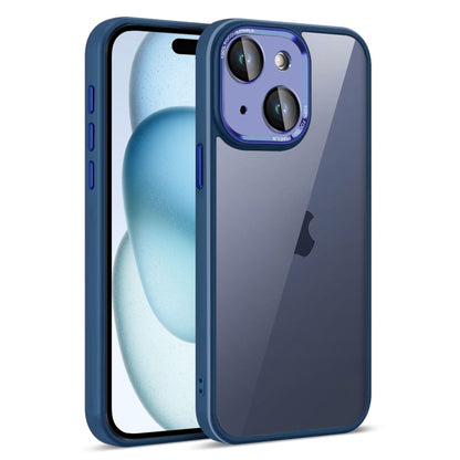 For iPhone 15 Plus Colorful Armor Lens Film Translucent Phone Case(Blue) by buy2fix