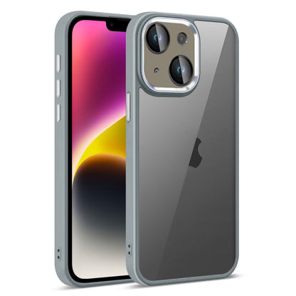 For iPhone 14 Plus Colorful Armor Lens Film Translucent Phone Case(Grey) by buy2fix
