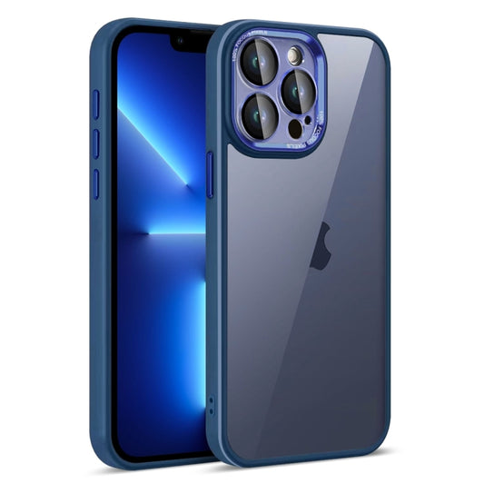 For iPhone 13 Pro Colorful Armor Lens Film Translucent Phone Case(Blue) by buy2fix
