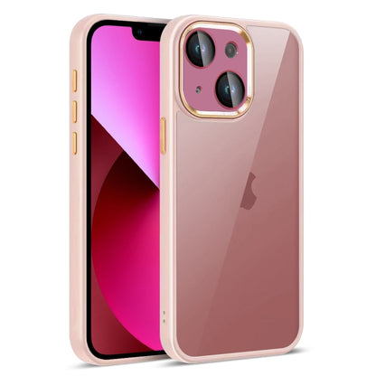For iPhone 13 Colorful Armor Lens Film Translucent Phone Case(Pink) by buy2fix