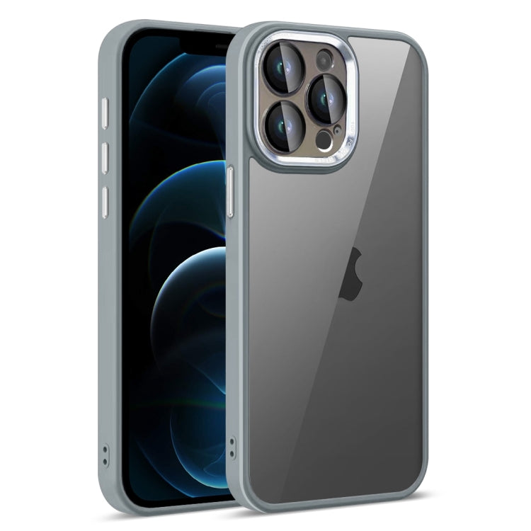 For iPhone 12 Pro Max Colorful Armor Lens Film Translucent Phone Case(Grey) by buy2fix