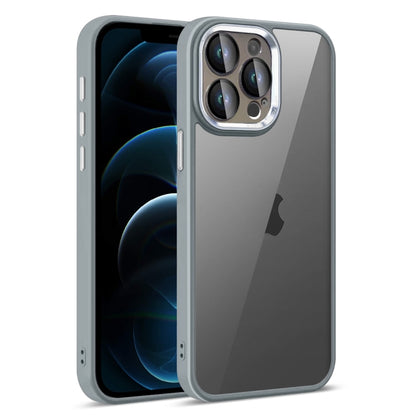 For iPhone 12 Pro Max Colorful Armor Lens Film Translucent Phone Case(Grey) by buy2fix
