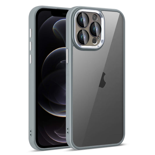 For iPhone 12 Pro Colorful Armor Lens Film Translucent Phone Case(Grey) by buy2fix