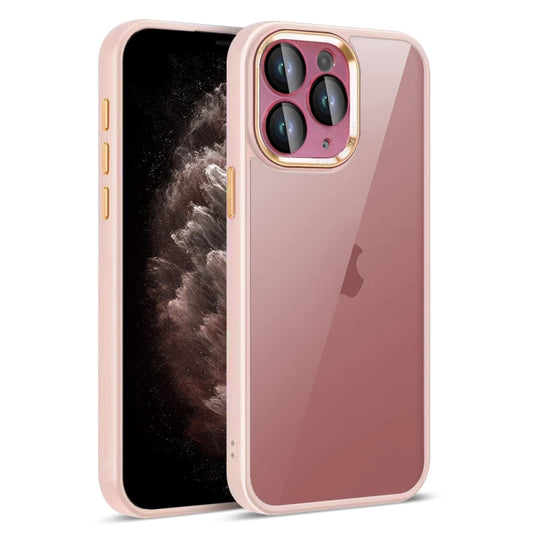 For iPhone 11 Pro Max Colorful Armor Lens Film Translucent Phone Case(Pink) by buy2fix
