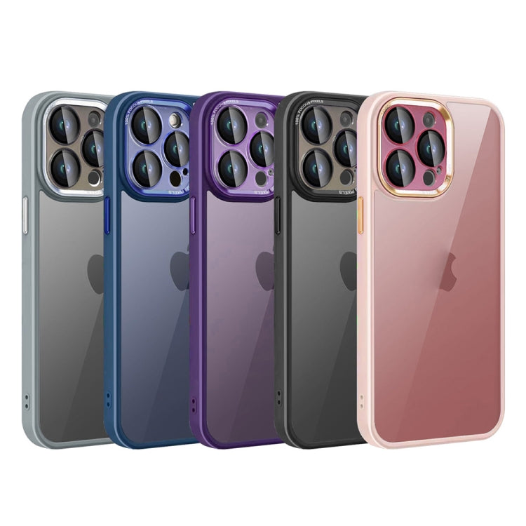 For iPhone 15 Pro Colorful Armor Lens Film Translucent Phone Case(Black) by buy2fix