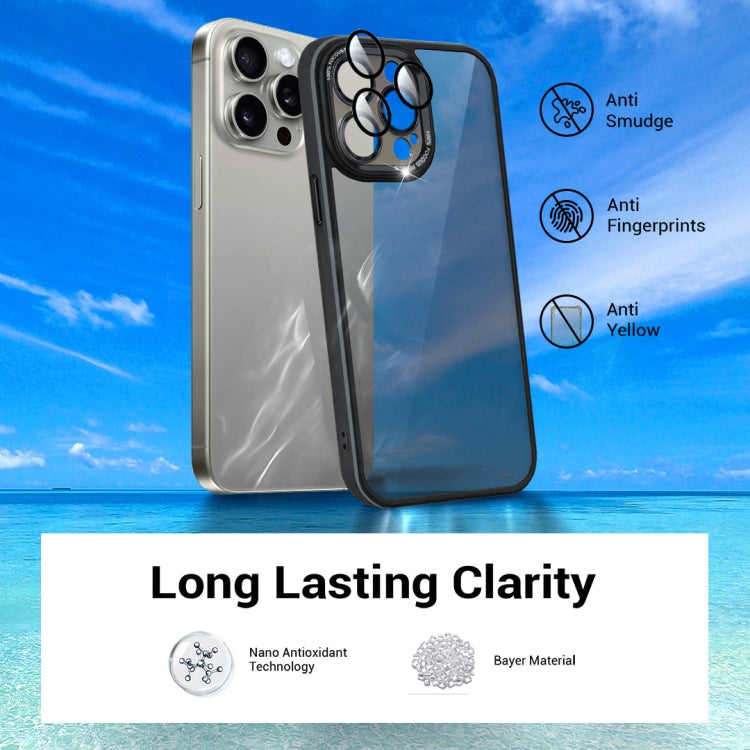 For iPhone 15 Pro Colorful Armor Lens Film Translucent Phone Case(Purple) by buy2fix