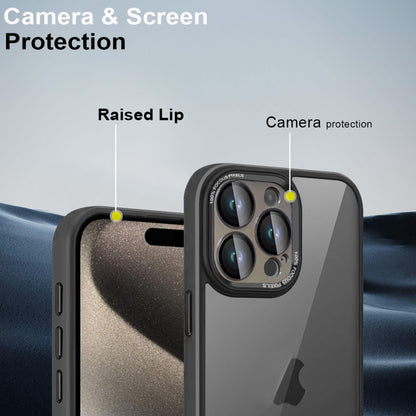 For iPhone 15 Pro Colorful Armor Lens Film Translucent Phone Case(Blue) by buy2fix
