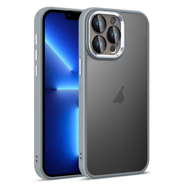 For iPhone 13 Pro Colorful Armor Lens Film Translucent Skin Feel Phone Case(Grey) by buy2fix