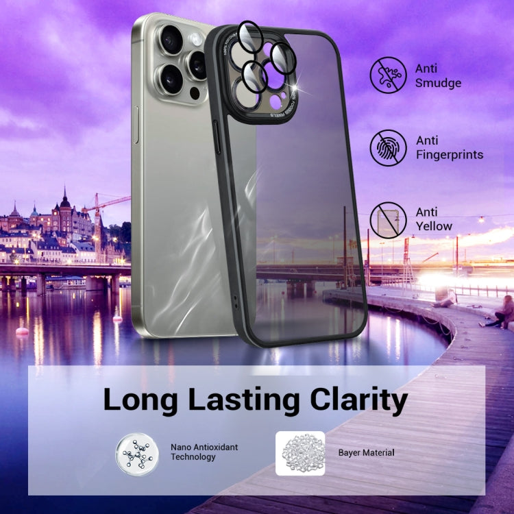 For iPhone 15 Plus Colorful Armor Lens Film Translucent Skin Feel Phone Case(Blue) by buy2fix