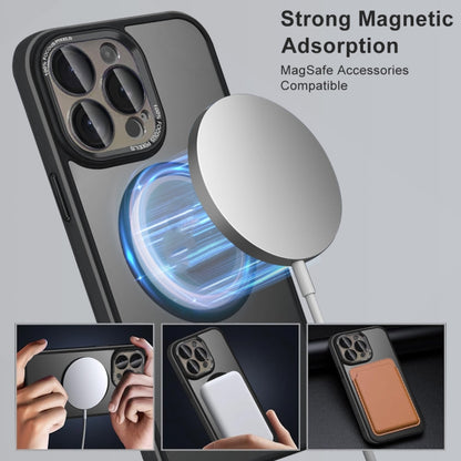 For iPhone 15 Plus Colorful Armor Lens Film Translucent Skin Feel MagSafe Phone Case(Black) by buy2fix